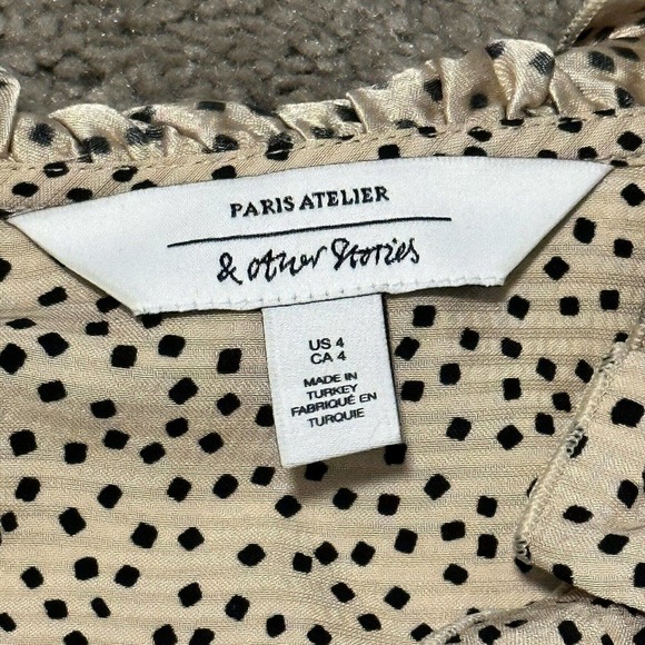 & Other Stories Cream Polka Dot Blouse - Picture 6 of 9
